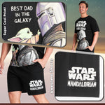 Disney Star Wars Mens Short Pyjamas Set, Dad Loungewear - Baby Yoda - Get Trend