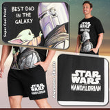 Disney Star Wars Mens Short Pyjamas Set, Dad Loungewear - Baby Yoda - Get Trend