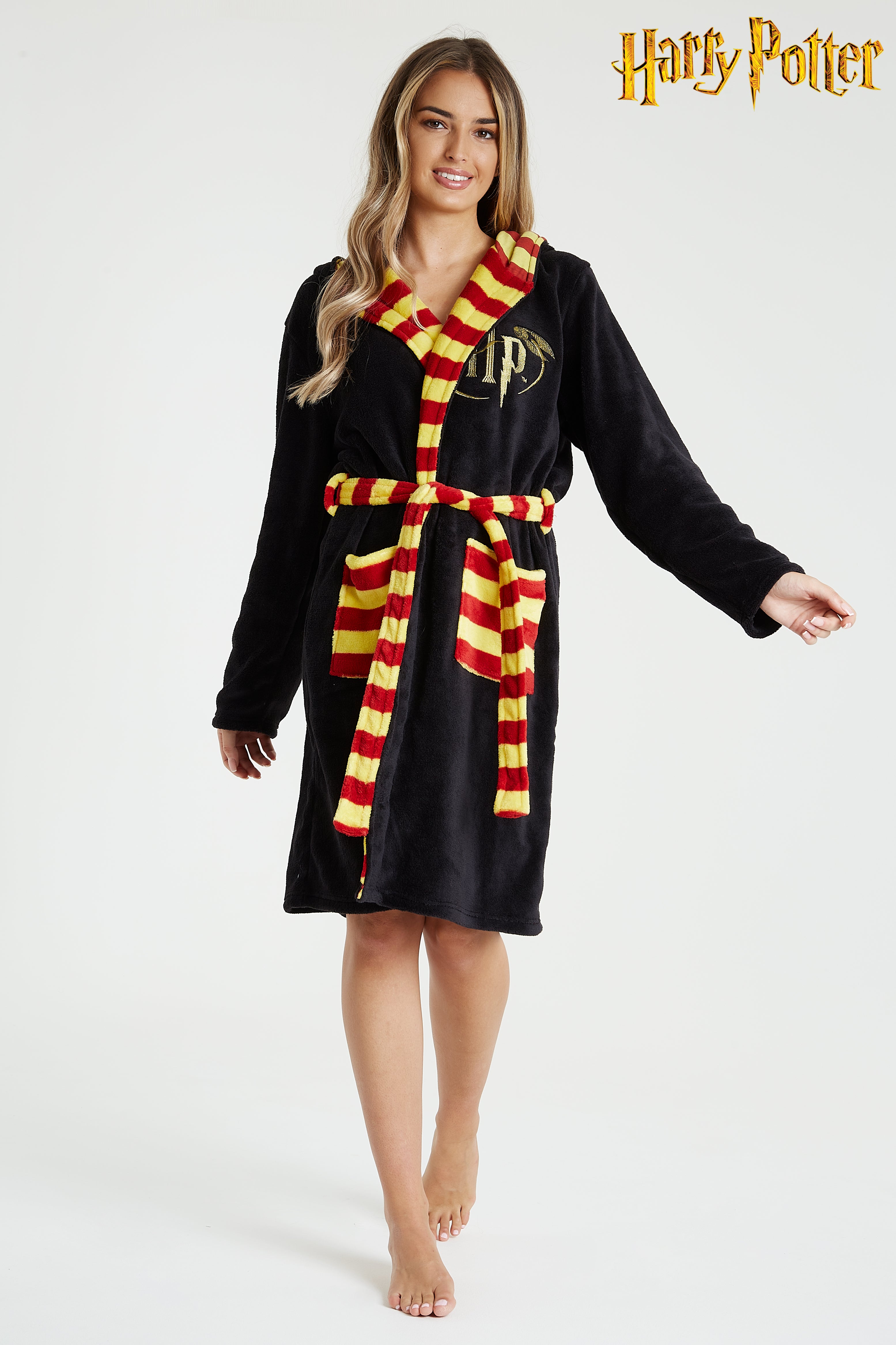 Harry Potter Dressing Gown, Adult Fleece Hooded Dressing Gowns for Women Or Men - Get Trend