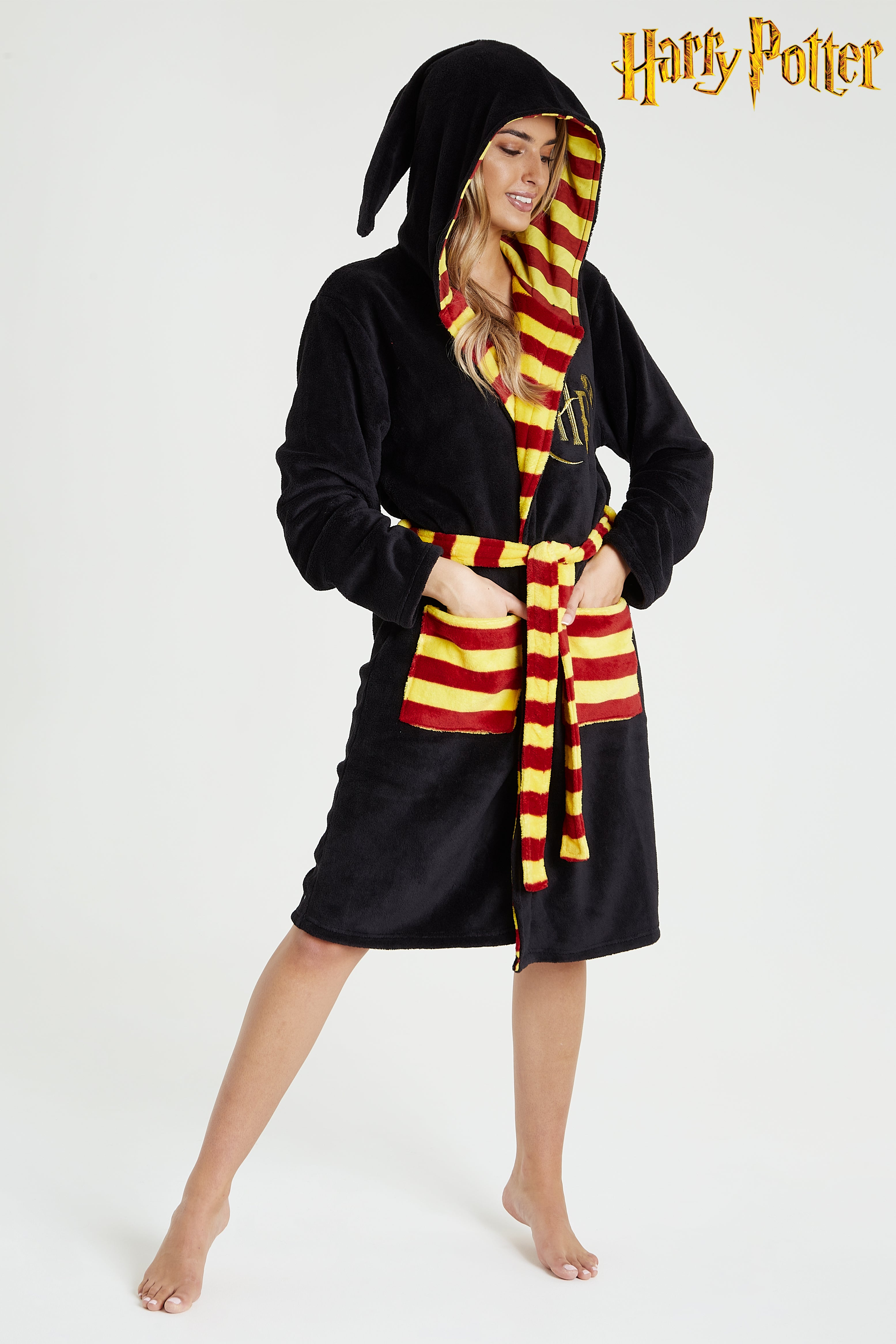 ladies harry potter dressing gown Harry Potter Womens Fleece Robe with Hood, Pockets, Tie Waist