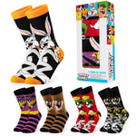 LOONEY TUNES Mens Socks Pack of 5 Crew Socks for Men Teenagers Soft Breathable Work Sports Casual Size 6-10 Mens Gifts - Get Trend