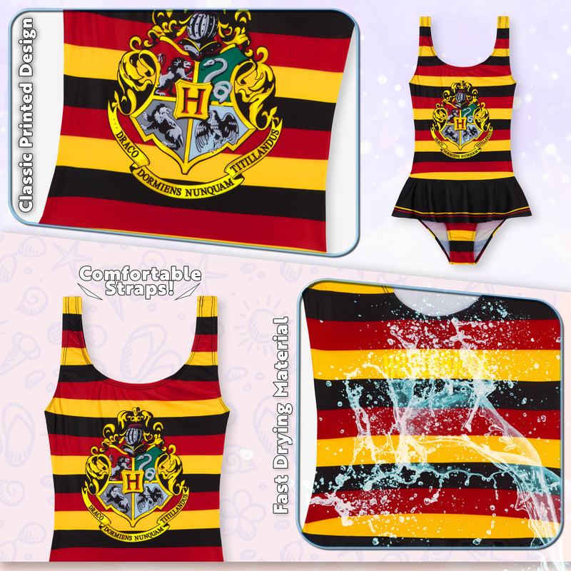 Harry Potter Girls Swimming Costume  One Piece Full Body Swimsuit