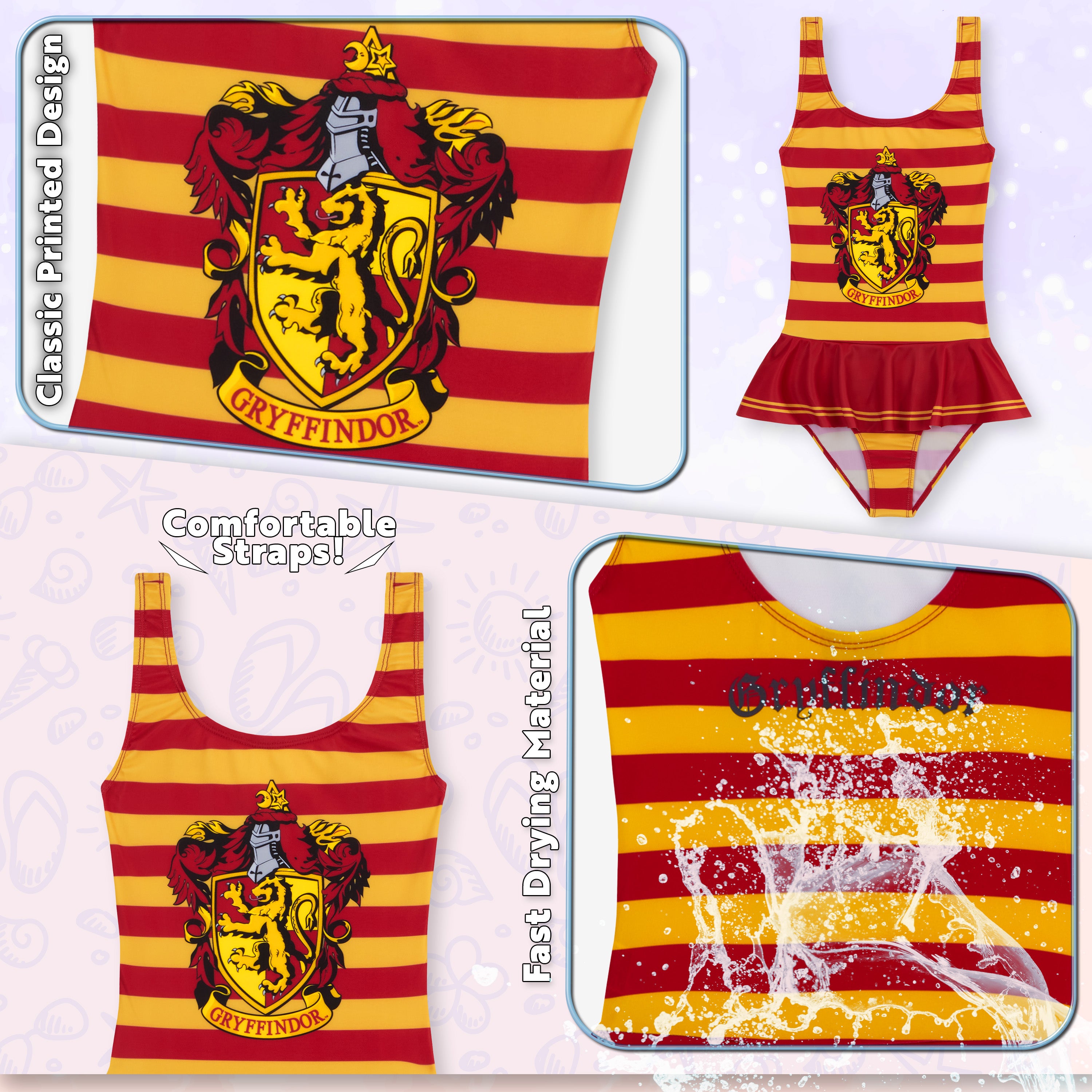 Harry Potter Girls Swimming Costume One Piece Full Body Swimsuit - Get Trend