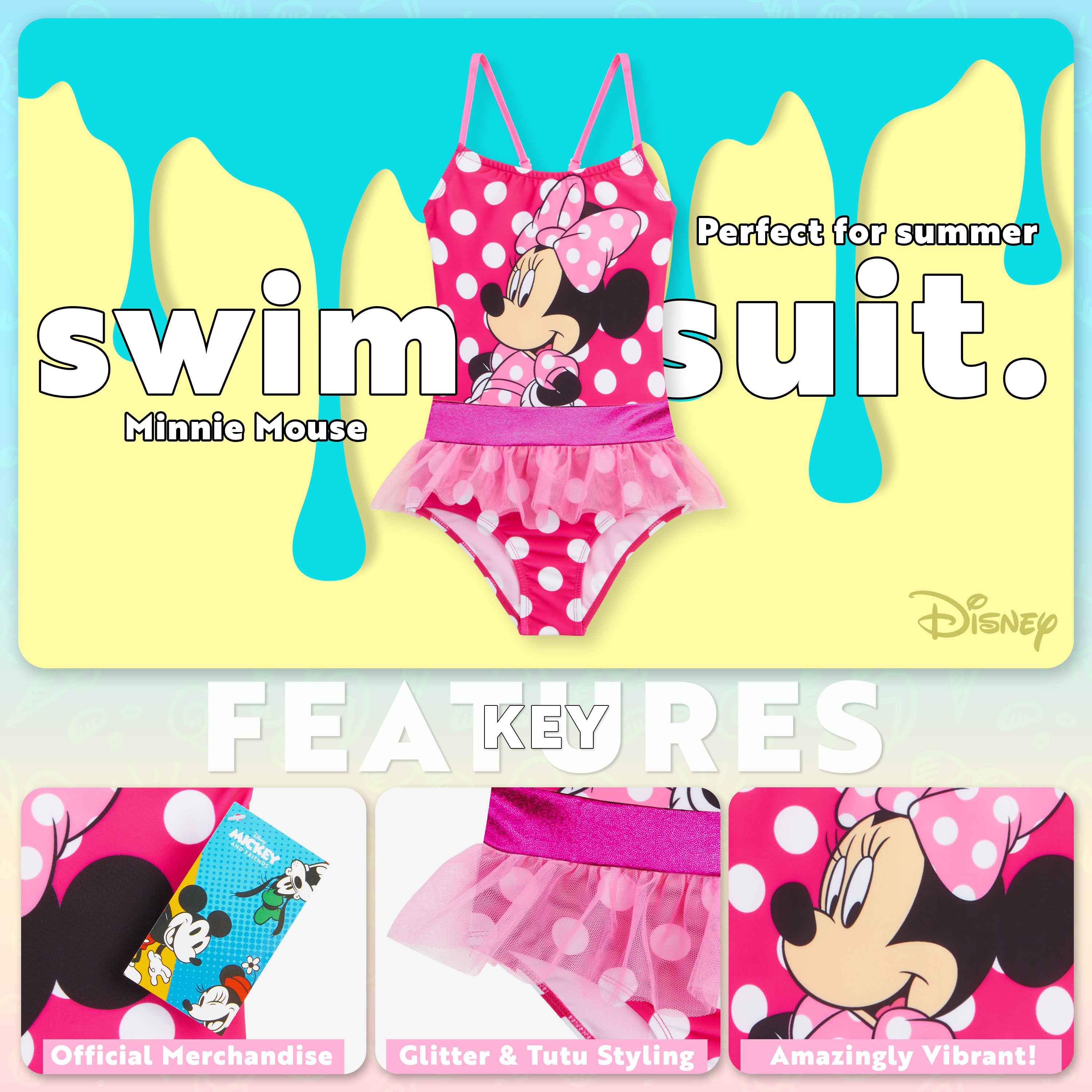 Disney Swimming Costume One Piece Swimsuit - Minnie Mouse - Get Trend
