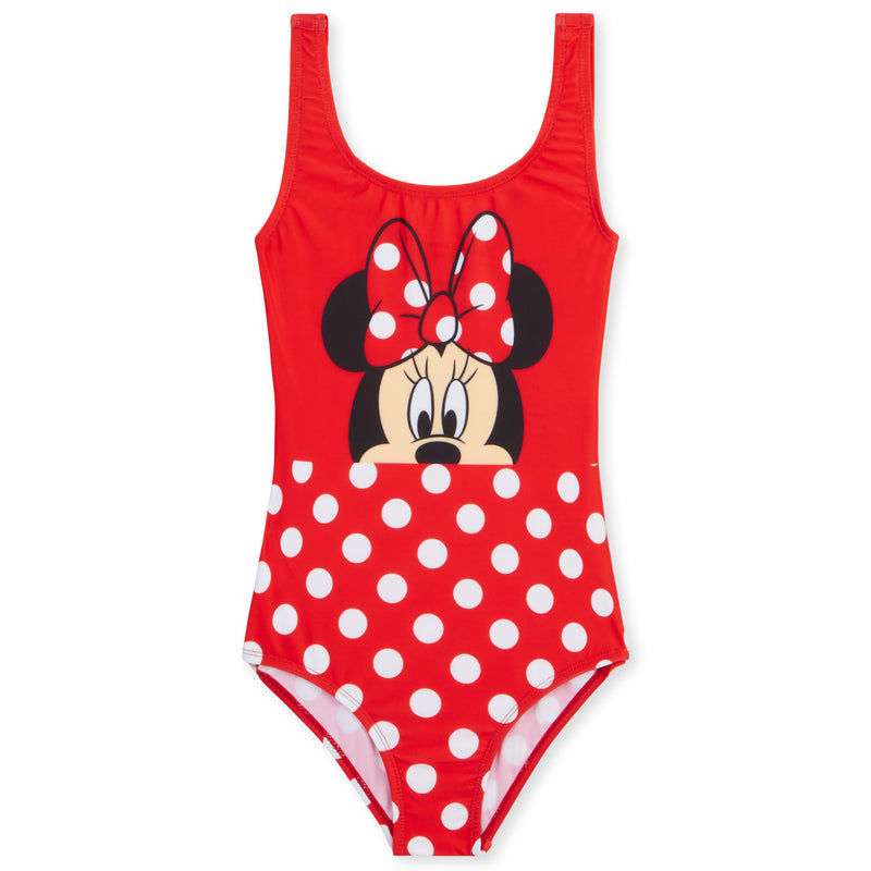Disney Swimming Costume, Girls One Piece Swimsuit - Minnie Mouse