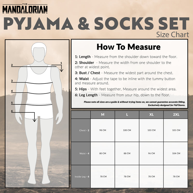 Disney The Mandalorian Mens Pyjamas Set with Fluffy Socks