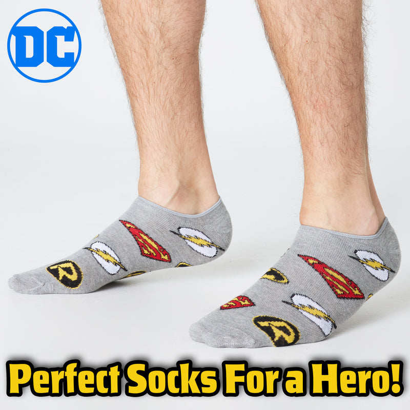 DC Comics Socks for  Men and Teenagers, Superheroes Trainer Socks