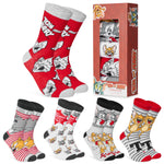 Tom and Jerry Mens Socks - Pack of 5 Crew Socks for Men - Grey/Red - Get Trend