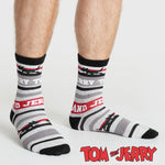 Tom and Jerry Mens Socks - Pack of 5 Crew Socks for Men - Grey/Multi - Get Trend