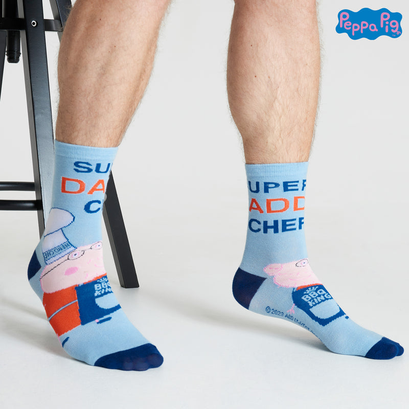 Peppa Pig Mens Socks - Daddy Pig Pack of 5 Crew Socks for Men