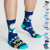 Peppa Pig Socks for Men UK Size 6.5-10.5, Pack of 5 Daddy Pig Crew Socks for Men - Get Trend