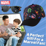 Marvel Spiderman Sunglasses Baseball Cap Set for Kids Adjustable Summer Sun Hat UV400 Kids Holiday Travel Essentials