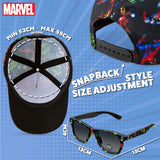 Marvel Spiderman Sunglasses Baseball Cap Set for Kids Adjustable Summer Sun Hat UV400 Kids Holiday Travel Essentials