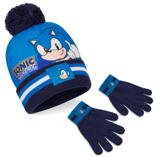 Sonic The Hedgehog Beanie Hat and Gloves Set for Boys