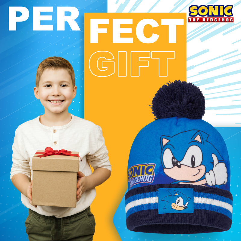 Sonic The Hedgehog Beanie Hat and Gloves Set for Boys - Get Trend