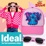 Disney Stitch Sunglasses Baseball Cap Girls Accessories Set Summer Lightweight Sun Hat
