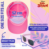 Disney Stitch Sunglasses Baseball Cap Girls Accessories Set Summer Lightweight Sun Hat