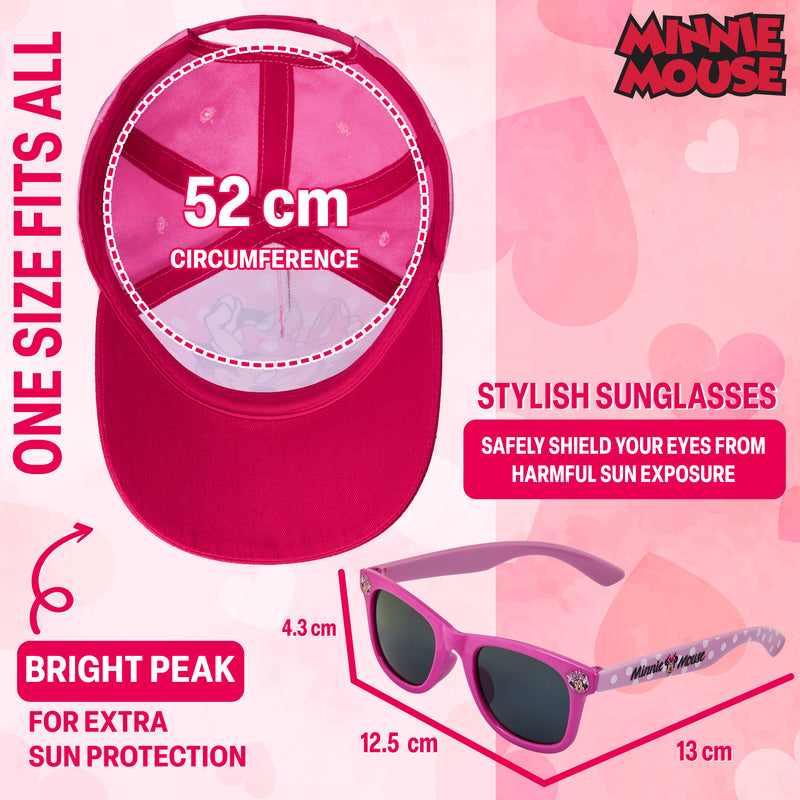 Disney Girls Sunglasses and Baseball Cap Set - Minnie Mouse