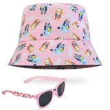 Bluey Girls Bucket Hat and Sunglasses Set