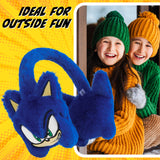 SONIC THE HEDGEHOG Kids Earmuffs for Boys Girls Teens Plush Fluffy Ear Covers Winter Accessories for School Travel Days Out Gifts for Gamers