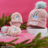 Bluey Girls Winter Accessories Set, Beanie Hat and Gloves - Gifts for Girls