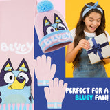 Bluey Hat Scarf and Gloves Set Kids - Beanie Scarf and Kids Gloves One Size Cosy Winter Accessories - Gifts for Kids