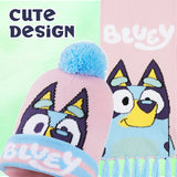 Bluey Hat Scarf and Gloves Set Kids - Beanie Scarf and Kids Gloves One Size Cosy Winter Accessories - Gifts for Kids