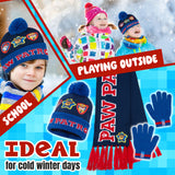 Paw Patrol Boys Winter Accessories Set, Beanie Scarf Gloves - Gifts for Boys