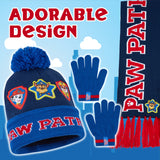 Paw Patrol Boys Winter Accessories Set, Beanie Scarf Gloves - Gifts for Boys