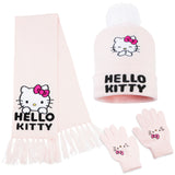 Hello Kitty Girls Winter Accessories Set, Hat Scarf and Gloves - Gifts for Girls