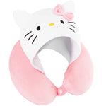 Hello Kitty Girls Teens Travel Pillow with Hood, Memory Foam Cushion Flight Pillow - Get Trend