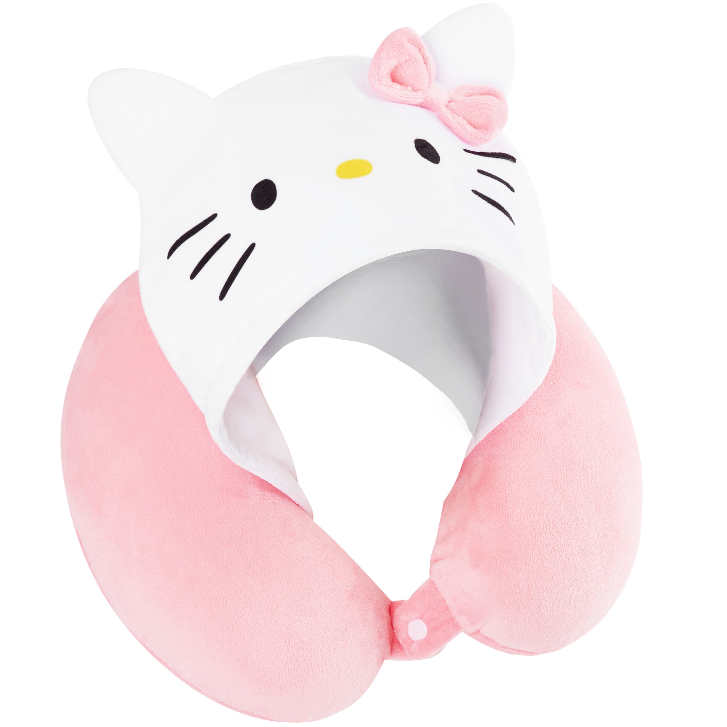 Hello Kitty Girls Teens Travel Pillow with Hood, Memory Foam Cushion Flight Pillow - Get Trend