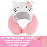 Hello Kitty Girls Teens Travel Pillow with Hood, Memory Foam Cushion Flight Pillow - Get Trend
