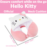 Hello Kitty Girls Teens Travel Pillow with Hood, Memory Foam Cushion Flight Pillow - Get Trend