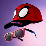Marvel Spiderman Sunglasses Baseball Cap Set for Kids Adjustable Summer Sun Hat UV400