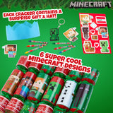 Minecraft Christmas Crackers Pack of 6 Mini Creeper Crackers for Kids - Get Trend