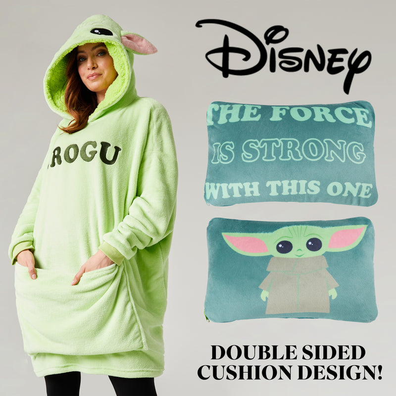 Disney Blanket Hoodie - Adults 2 in 1 Oversized Fleece Hoodie - Baby Yoda