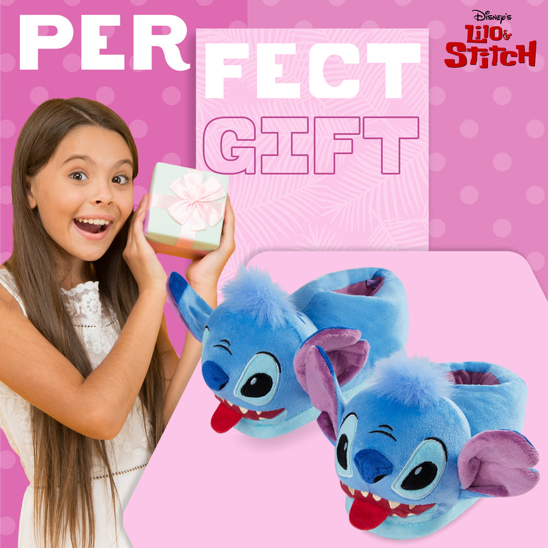 Disney Slippers for Kids - 3D Fluffy Stitch Slippers