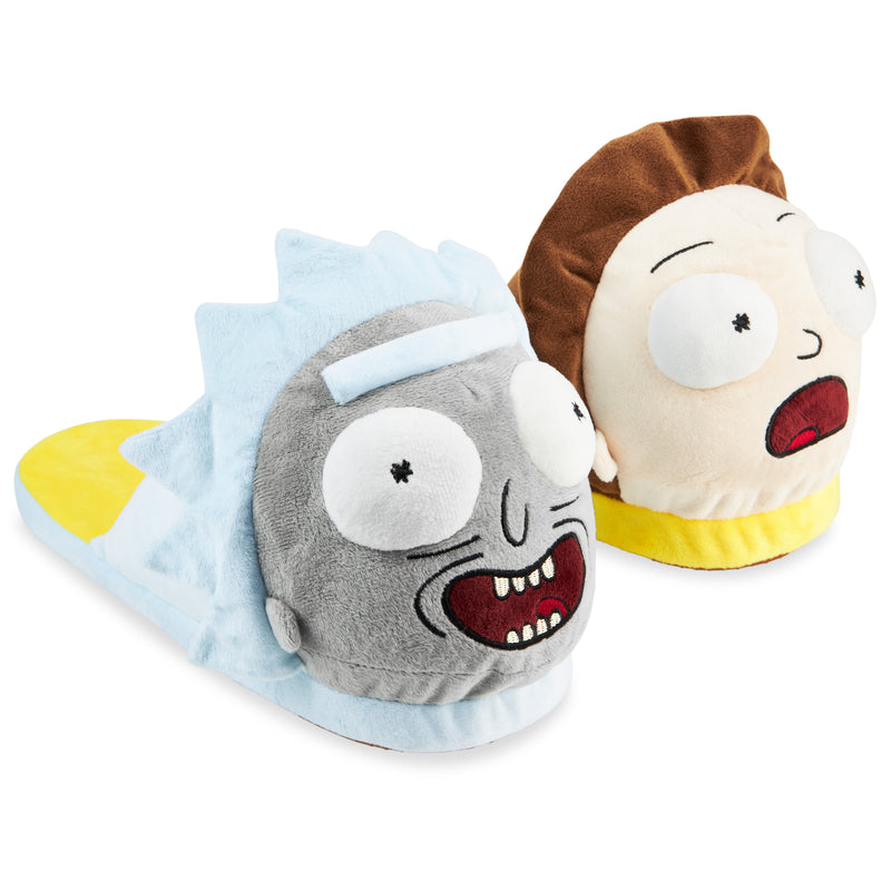 RICK AND MORTY Men's Slippers - 3D Plush Warm Indoor House Shoes