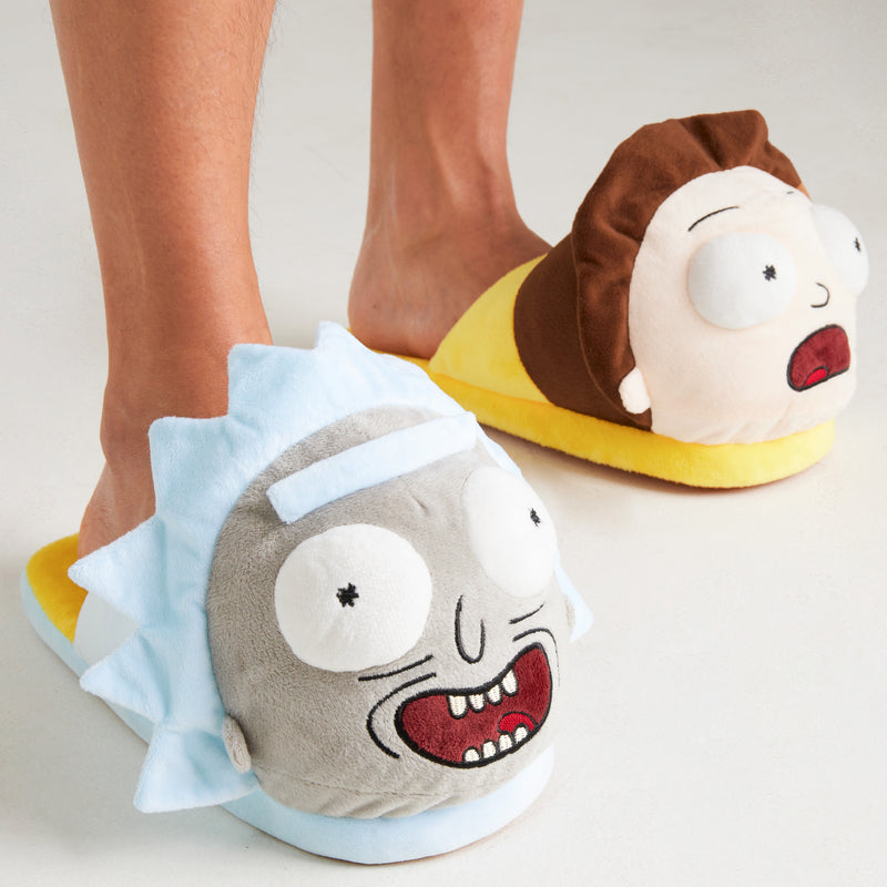 RICK AND MORTY Men's Slippers - 3D Plush Warm Indoor House Shoes