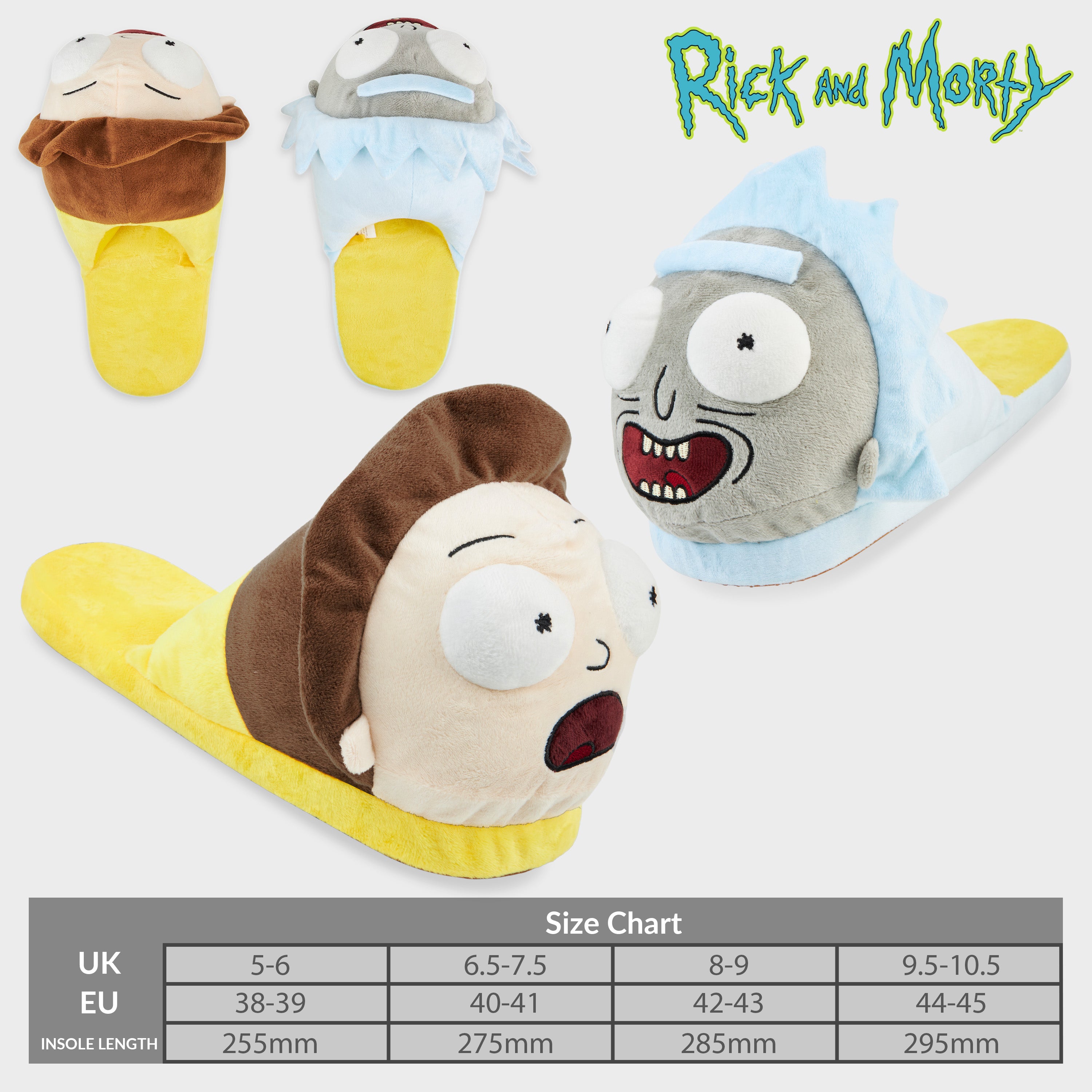 RICK AND MORTY Men's Slippers - 3D Plush Warm Indoor House Shoes - Get Trend