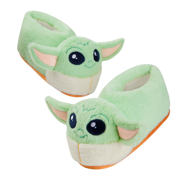 Disney Slippers for Kids - 3D Fluffy Baby Yoda Slippers - Get Trend