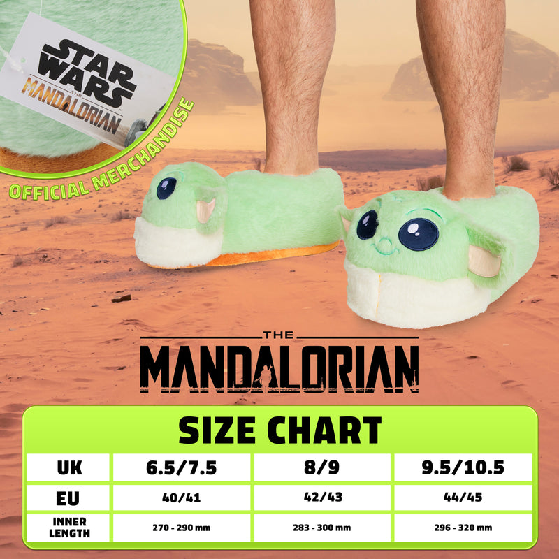Disney The Mandalorian Men's Slippers, Baby Yoda Slippers for Men