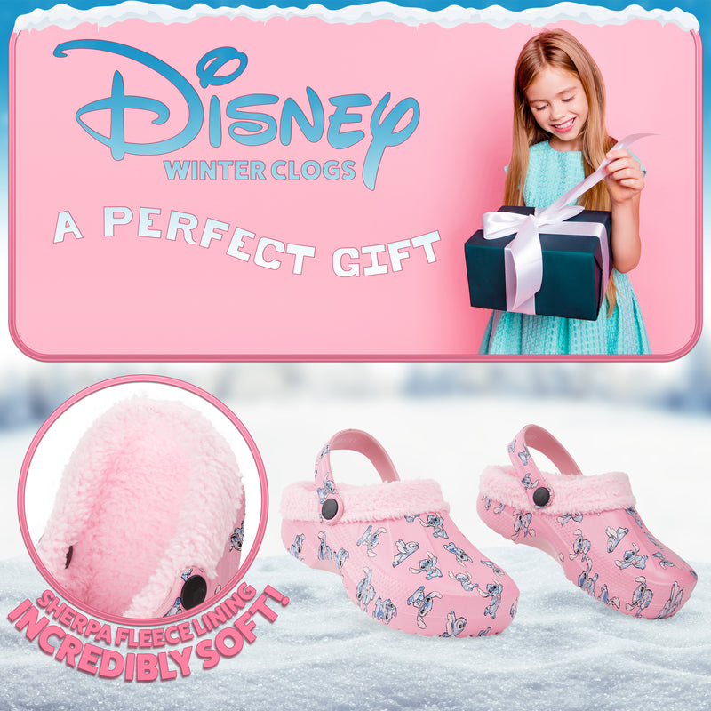 ﻿Disney Stitch Clogs Kids - Fleece Lined Girls Clogs