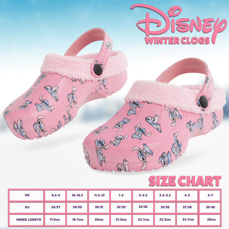 ﻿Disney Stitch Clogs Kids - Fleece Lined Girls Clogs
