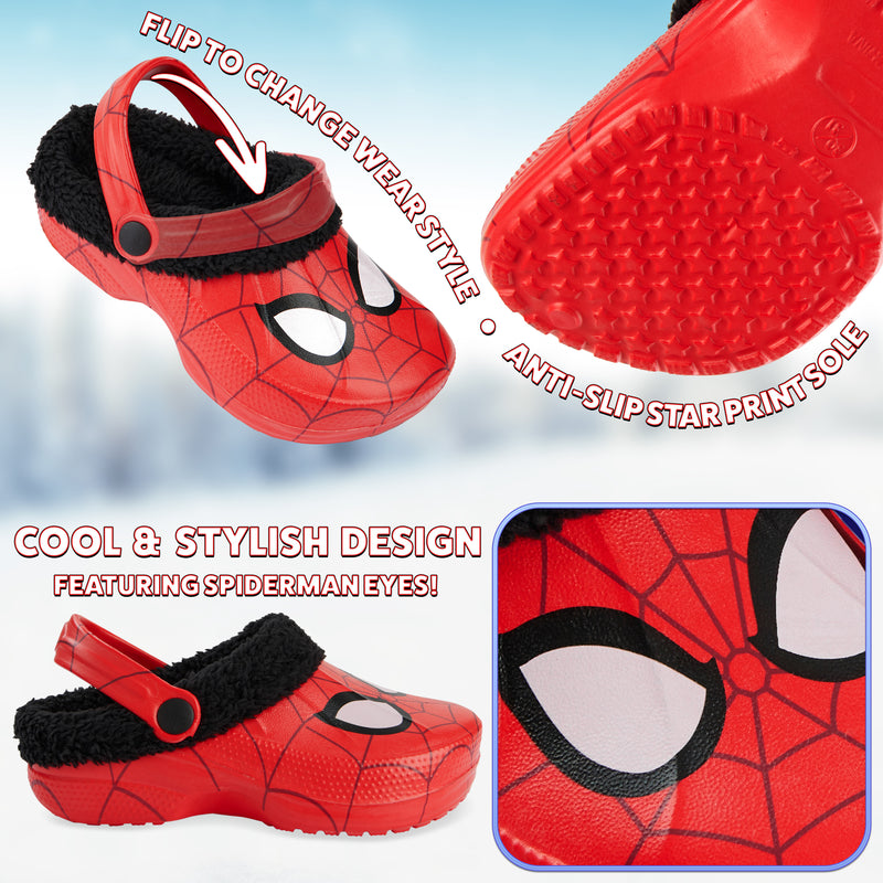 Marvel Boys Clogs - Spiderman Fleece Lined Clogs - Get Trend