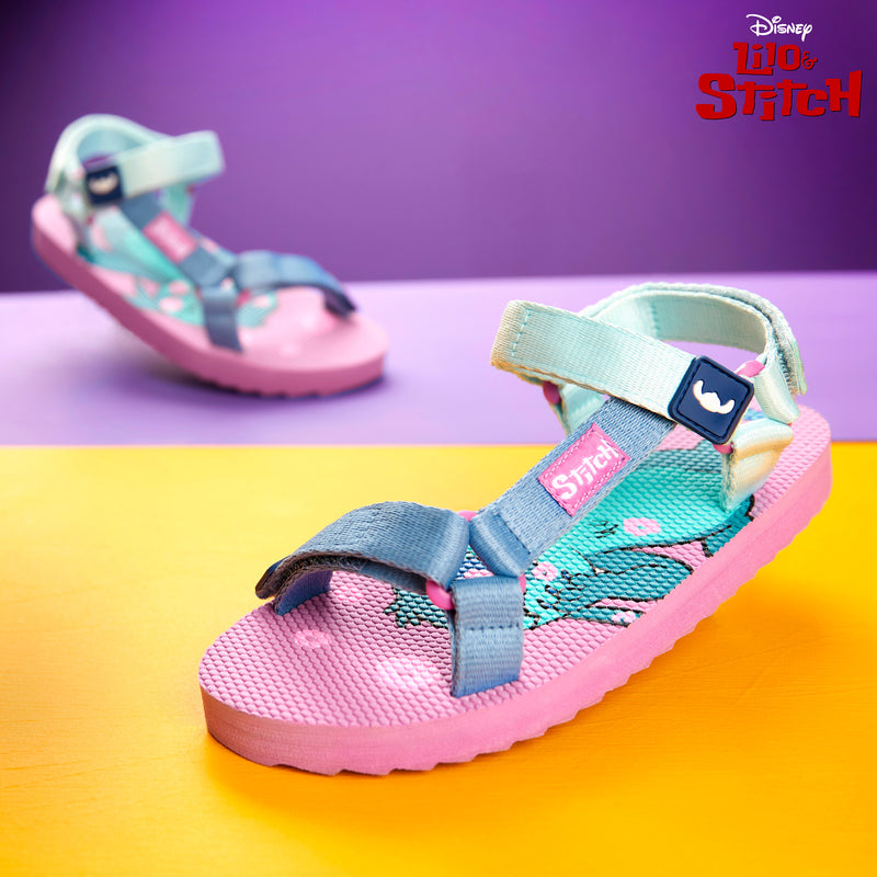 Disney Stitch Girls Sandals, Summer Shoes with Adjustable Straps - Liliac/Blue - Get Trend