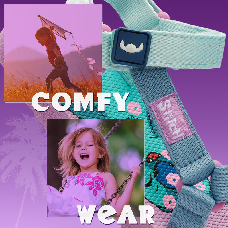 Disney Stitch Girls Sandals, Summer Shoes with Adjustable Straps - Liliac/Blue - Get Trend