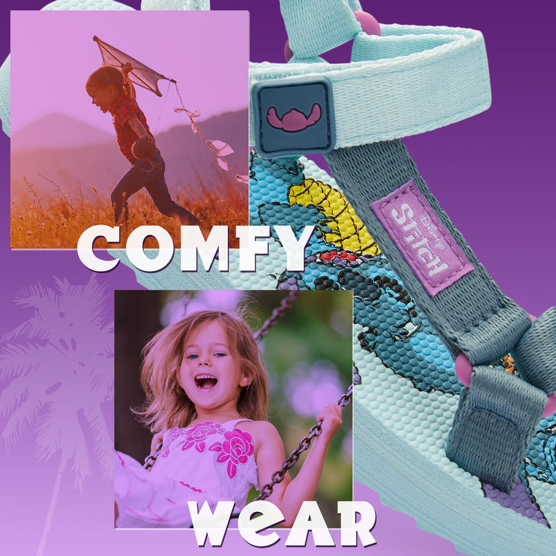 Disney Stitch Girls Sandals, Summer Shoes with Adjustable Straps - Blue - Get Trend