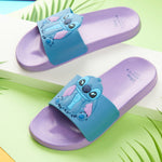 Disney Girls Sliders, Pool or Beach Shoes for Kids - Liliac/Blue Stitch - Get Trend